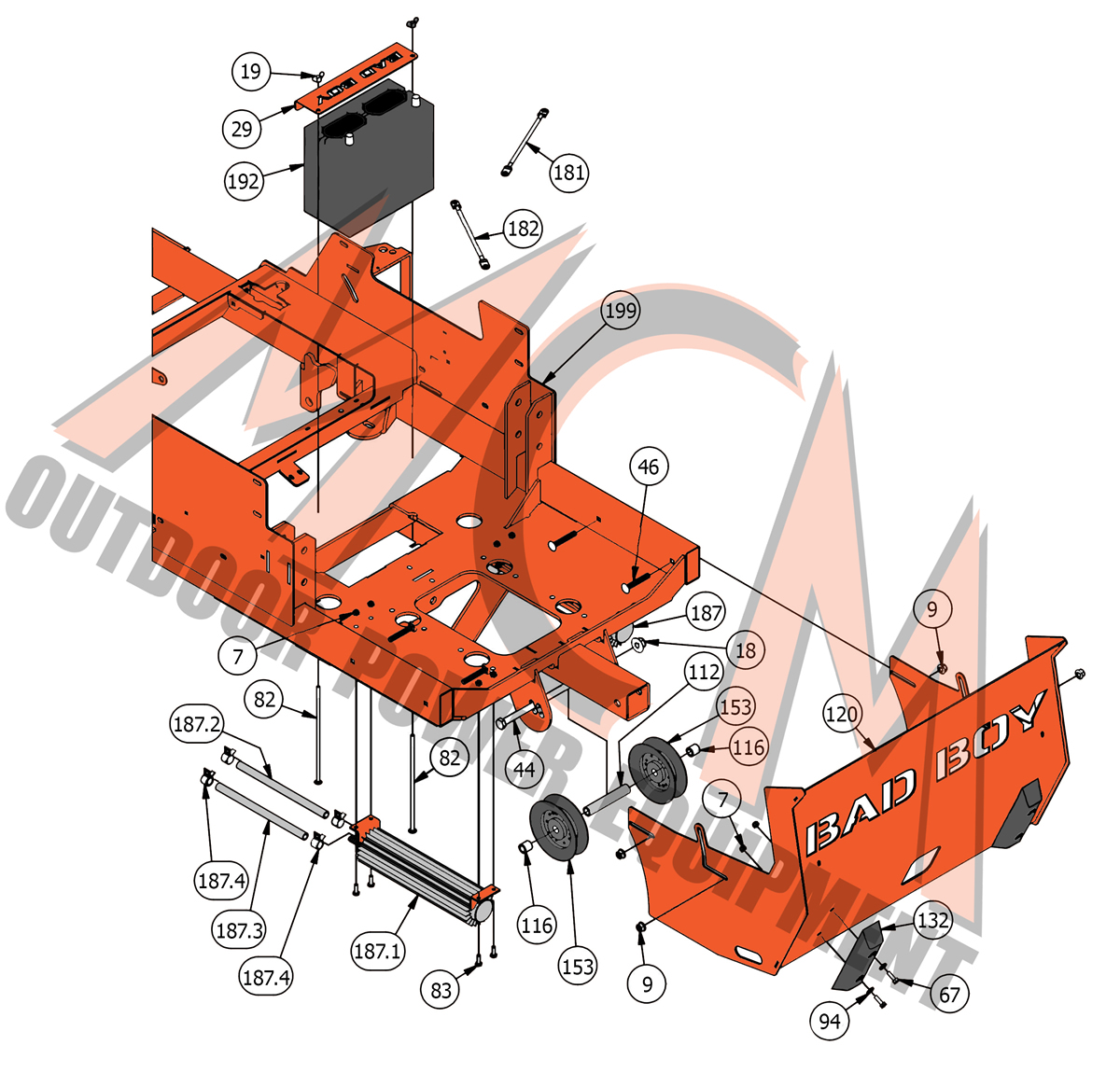 2019 Bad Boy Mowers Renegade Gas Rear Cover & Hydraulic Coolers